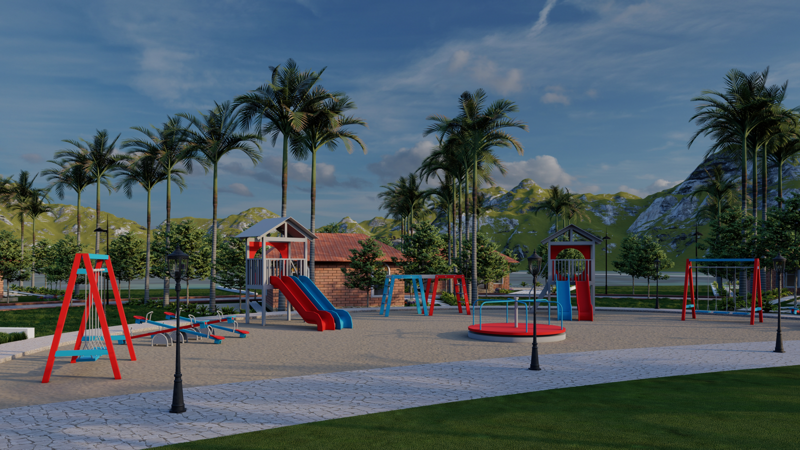 Project visualisation of the park and landscaped open space