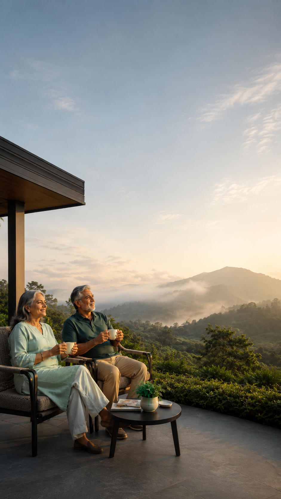 Elderly couple enjoying time together outdoors